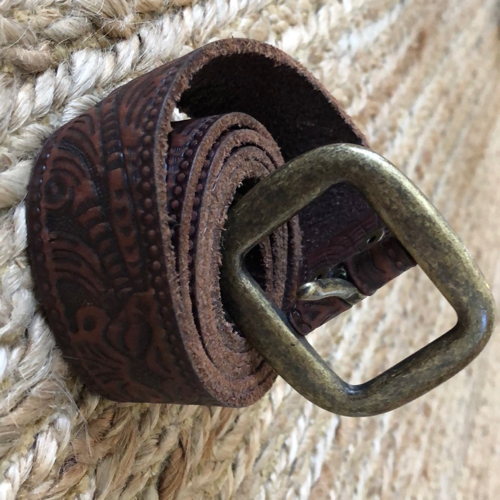 Brown Printed Leather Belt